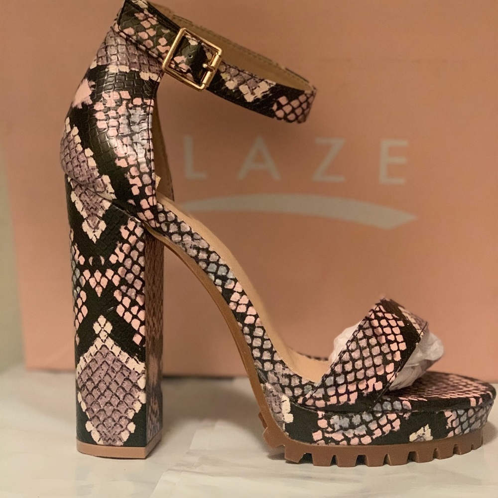 Glaze snakeskin heels